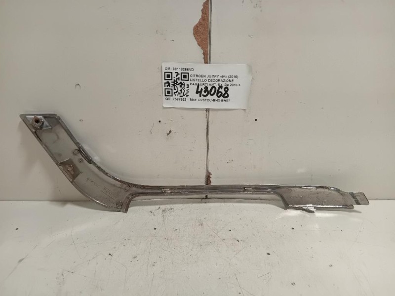 Listello Decorazione Paraurti ANT SX 98118266VD Citroen Jumpy IV 2016