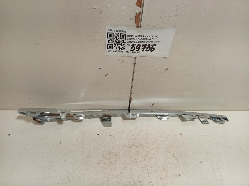 Listello Griglia DI Ventilazione Paraurti ANT SX 39206366 Opel Astra K 2016
