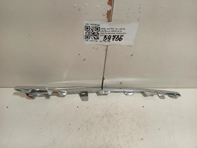 Listello Griglia DI Ventilazione Paraurti ANT SX 39206366 Opel Astra K 2016