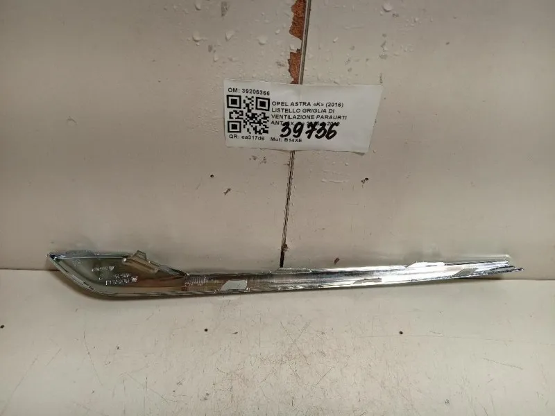 Listello Griglia DI Ventilazione Paraurti ANT SX 39206366 Opel Astra K 2016