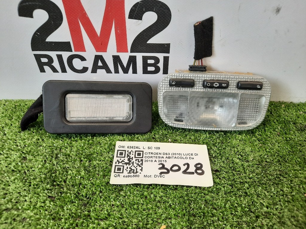 LUCE DI Cortesia Abitacolo 6362AL Citroen DS3 2010