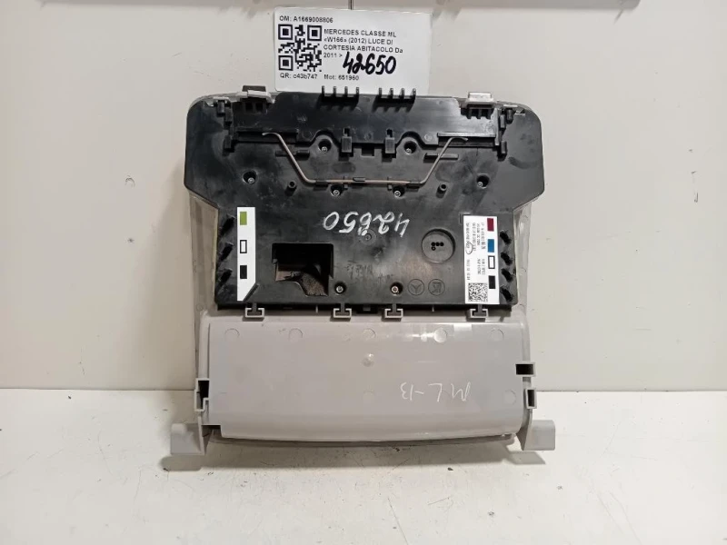 LUCE DI Cortesia Abitacolo A1669008806 Mercedes Classe ML W166 2012