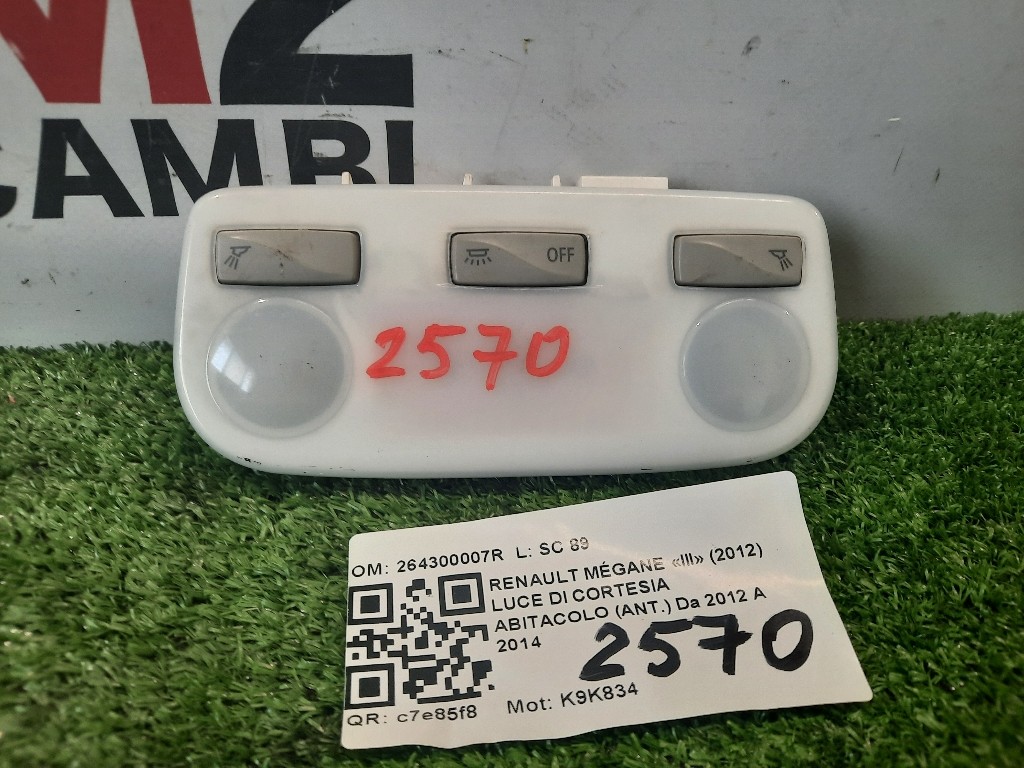 LUCE DI Cortesia Abitacolo ANT 264300007R Renault Mégane III 2012