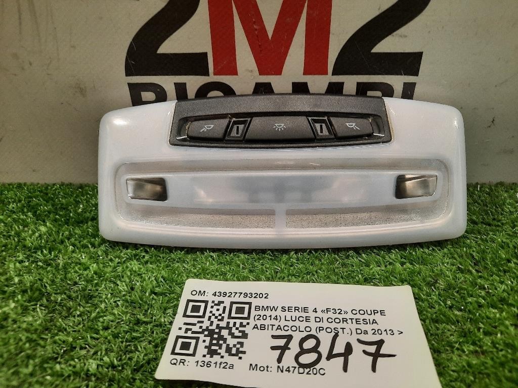 LUCE DI Cortesia Abitacolo POST 43927793202 Bmw Serie 4 F32 Coupe 2014