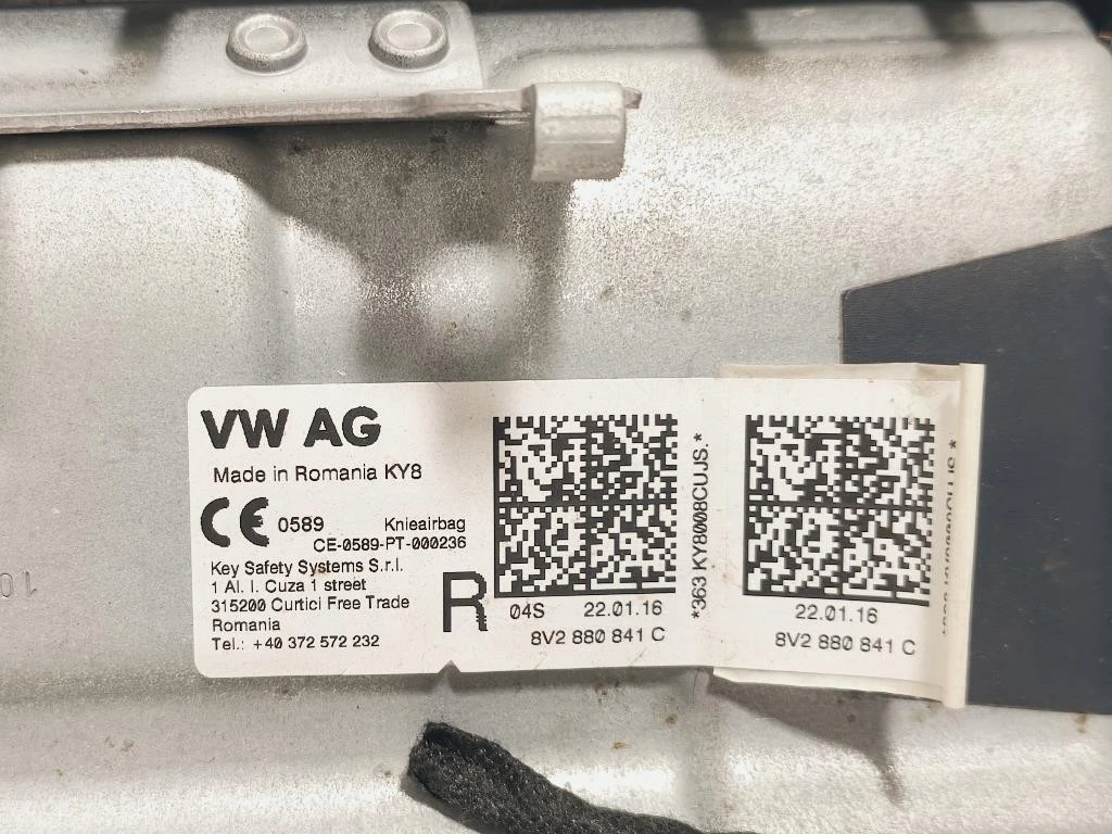 Air-bag Ginocchia DX 8V2880841 Audi A3 8VF Sportback 2016