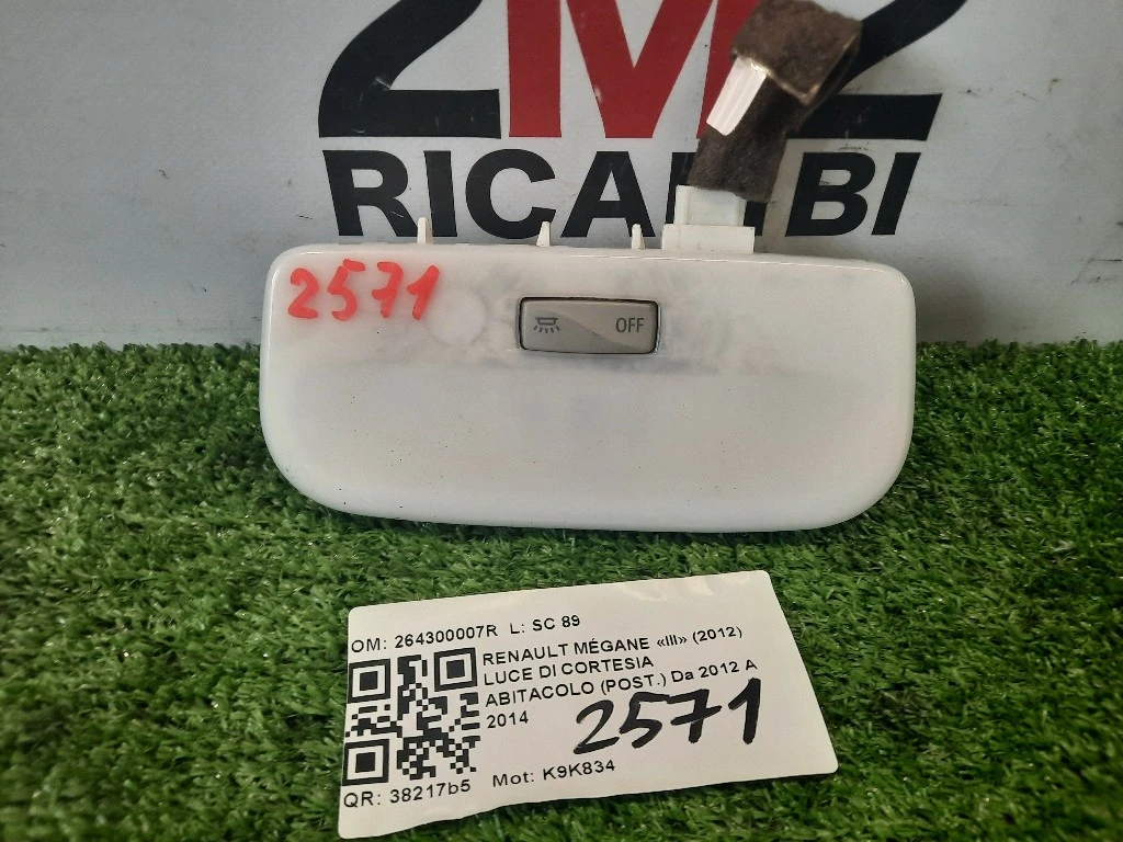 LUCE DI Cortesia Abitacolo POST 264300007R Renault Mégane III 2012