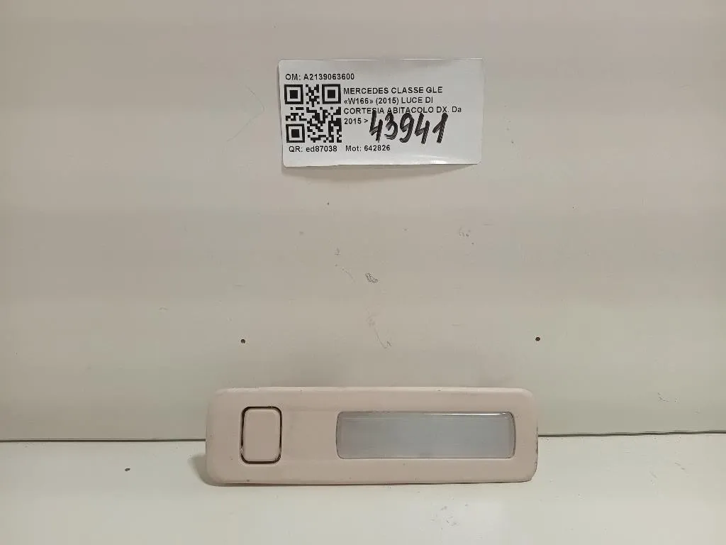 LUCE DI Cortesia Abitacolo DX A2139063600 Mercedes Classe GLE W166 2015