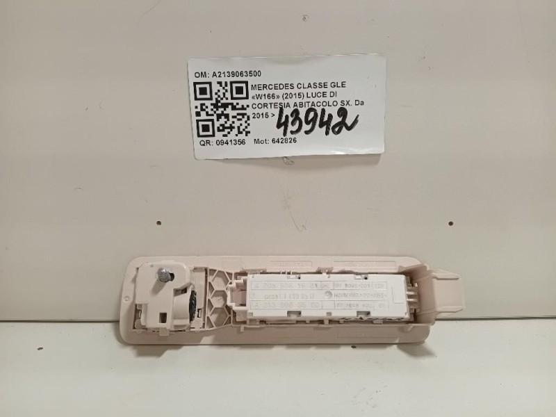 LUCE DI Cortesia Abitacolo SX A2139063500 Mercedes Classe GLE W166 2015