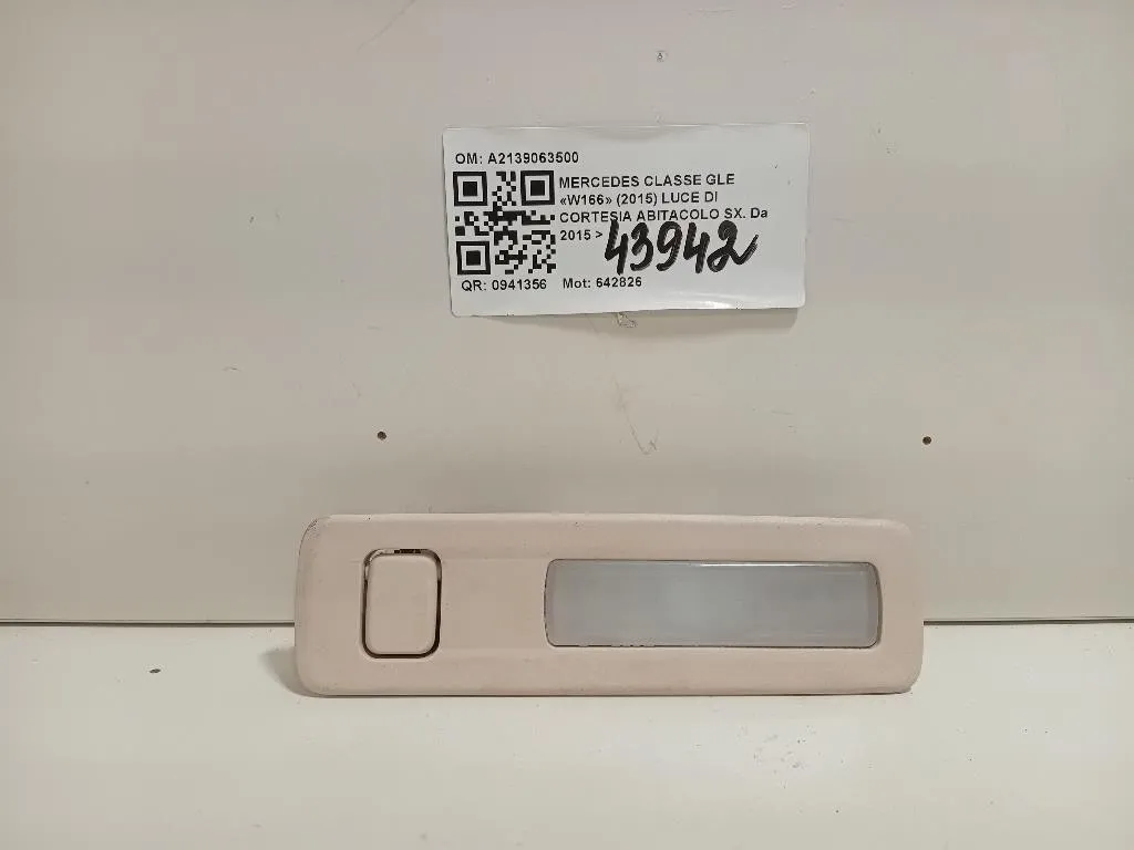 LUCE DI Cortesia Abitacolo SX A2139063500 Mercedes Classe GLE W166 2015