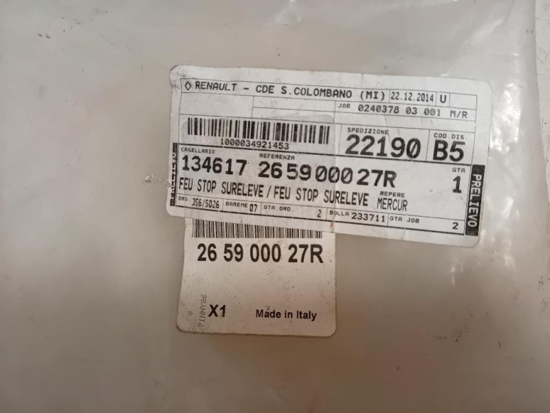 LUCE STOP Supplementare POST 265900027R Dacia Duster II 2018