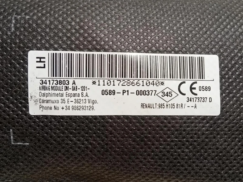 Air-bag Cuscino Sedile ANT SX 34173803A Dacia Duster I 2014