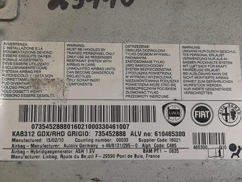 Air-bag Ginocchia DX 735452888 Fiat 500 II 2008