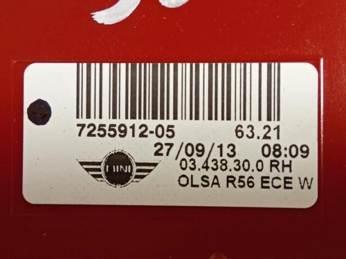 Fanale POST DX 7255912-05 Mini MINI ONE R56 2007