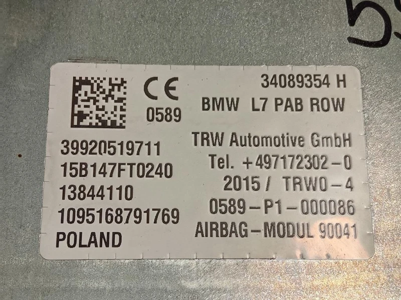 Air-bag Passeggero 34089354H Bmw Serie 3 F30 Berlina 2012