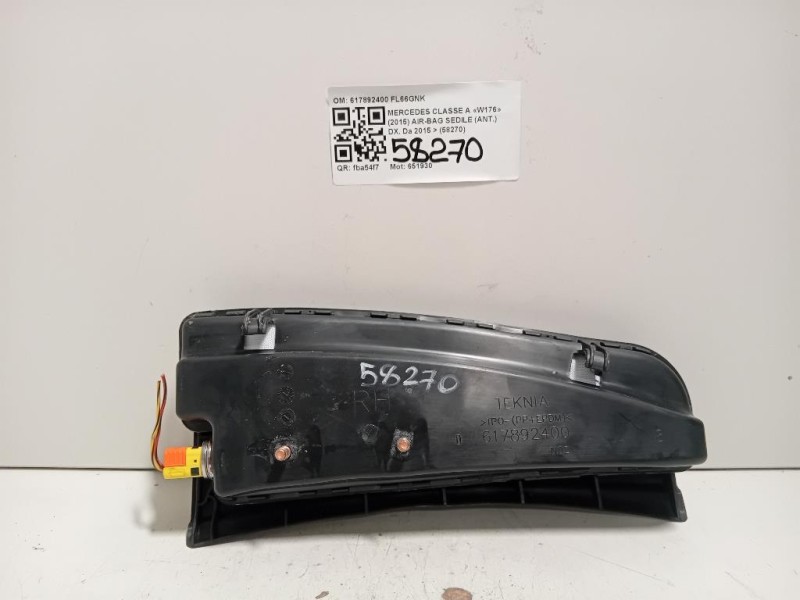Air-bag Sedile ANT DX 617892400 Mercedes Classe A W176 2015