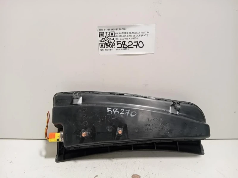 Air-bag Sedile ANT DX 617892400 Mercedes Classe A W176 2015
