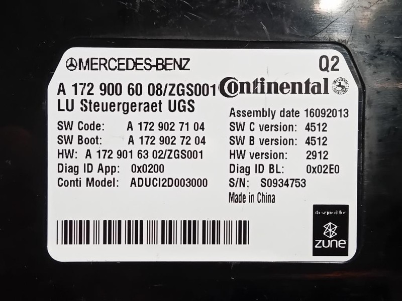 Centralina A1729006008 Mercedes Classe A W176 2013