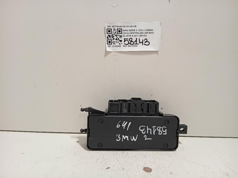Centralina Air-bag 0285012516 6577-9348728-01 Bmw Serie 2 F23 Cabrio 2014