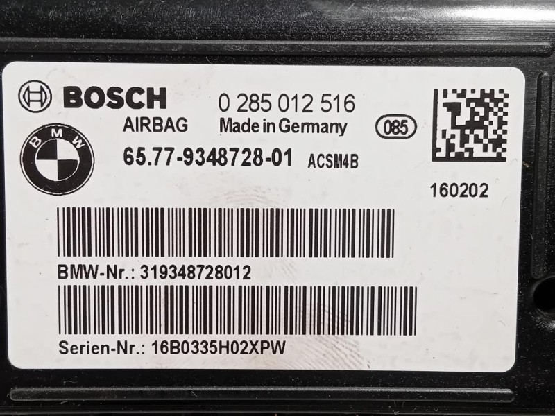 Centralina Air-bag 0285012516 6577-9348728-01 Bmw Serie 2 F23 Cabrio 2014