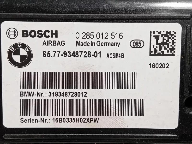 Centralina Air-bag 0285012516 6577-9348728-01 Bmw Serie 2 F23 Cabrio 2014