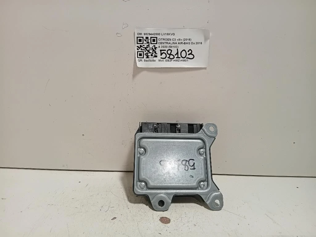 Centralina Air-bag 9829442880 Citroen C3 III 2016