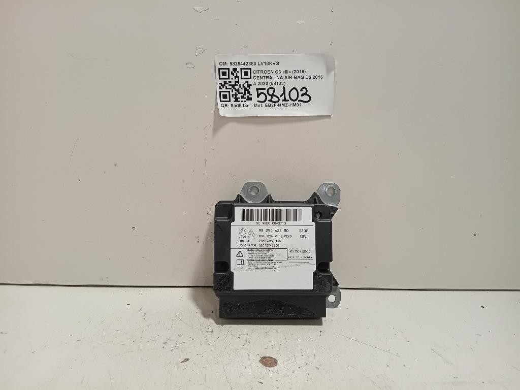 Centralina Air-bag 9829442880 Citroen C3 III 2016