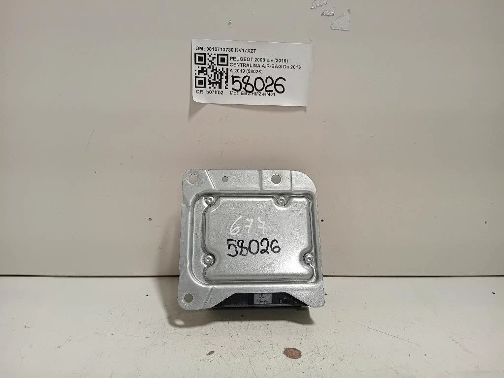Centralina Air-bag 9812713780 Peugeot 2008 I 2016