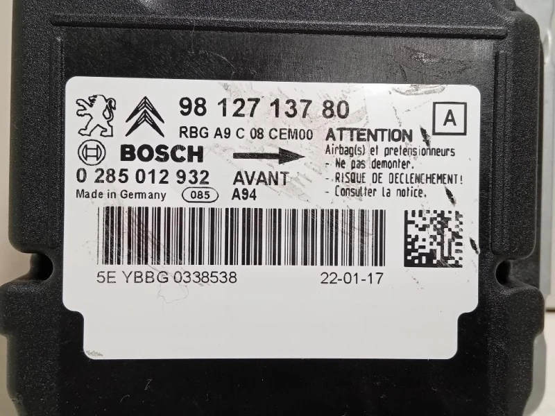 Centralina Air-bag 9812713780 Peugeot 2008 I 2016