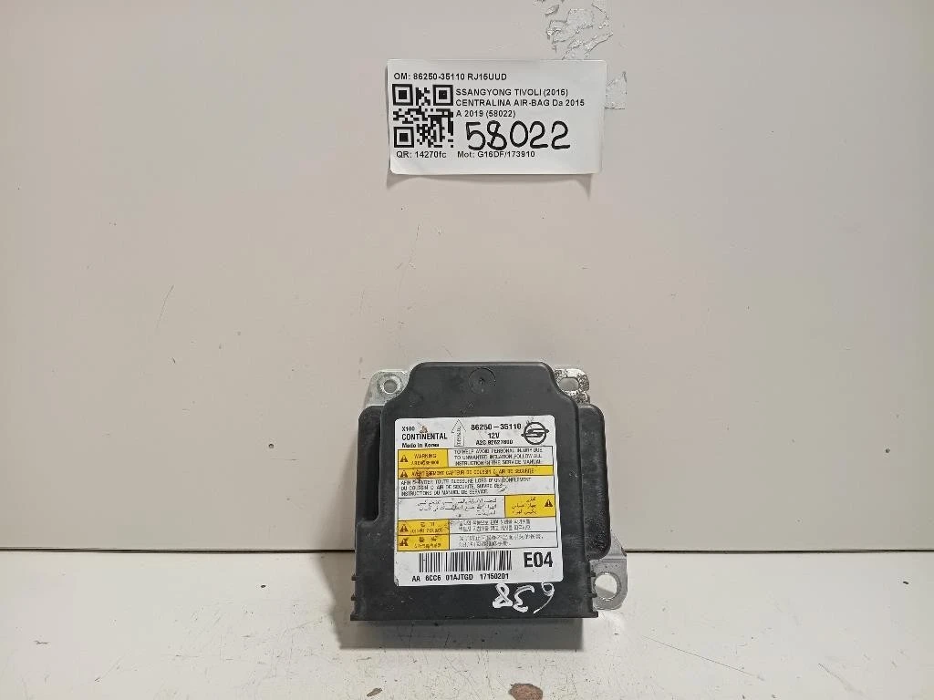 Centralina Air-bag 86250-35110 Ssangyong Tivoli 2015