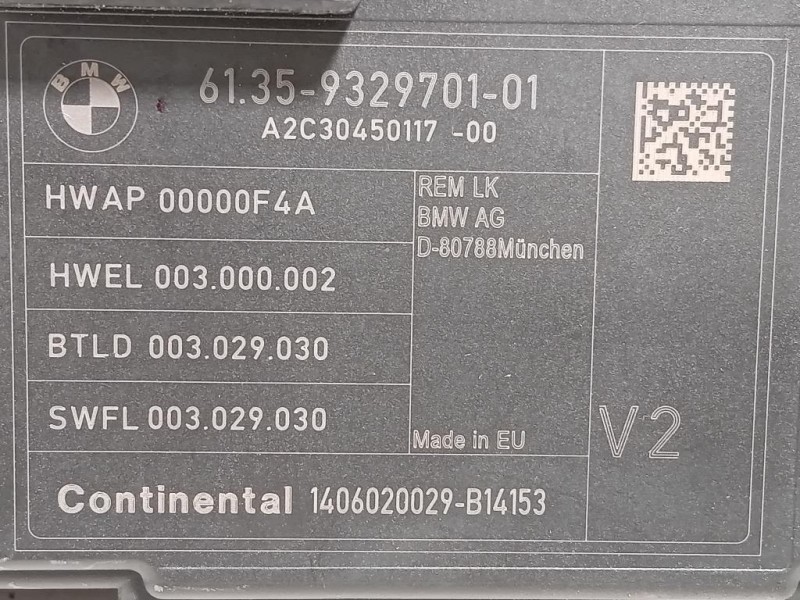 Centralina Comfort 61359329701 Bmw Serie 3 F30 Berlina 2012