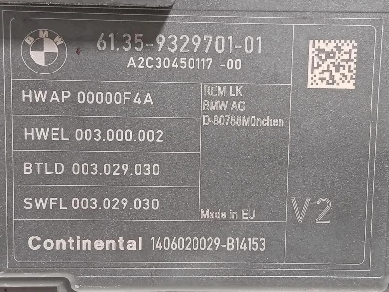 Centralina Comfort 61359329701 Bmw Serie 3 F30 Berlina 2012