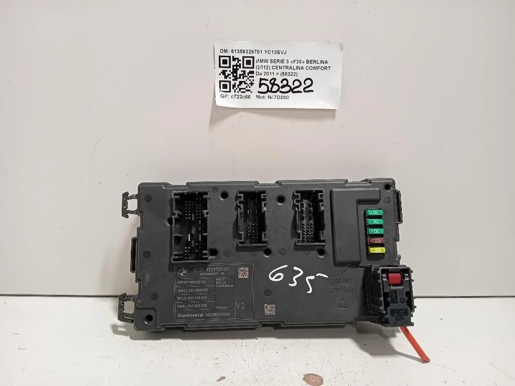 Centralina Comfort 61359329701 Bmw Serie 3 F30 Berlina 2012