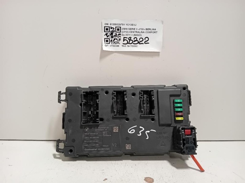 Centralina Comfort 61359329701 Bmw Serie 3 F30 Berlina 2012