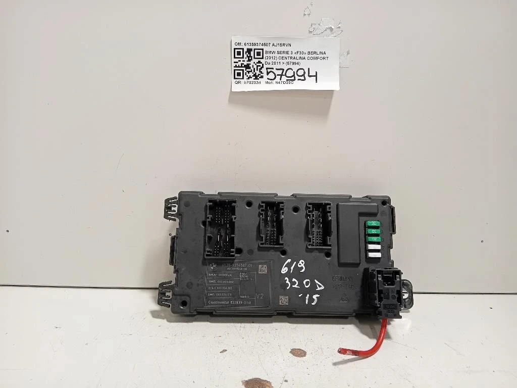 Centralina Comfort 61359374507 Bmw Serie 3 F30 Berlina 2012