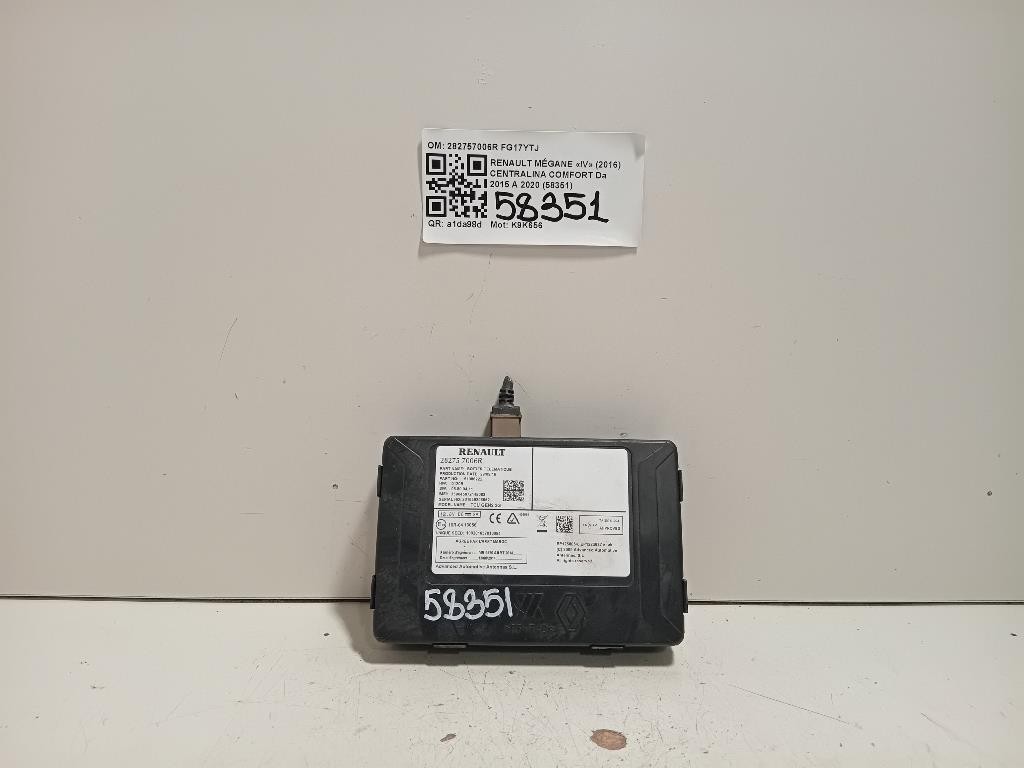 Centralina Comfort 282757006R Renault Mégane IV 2016