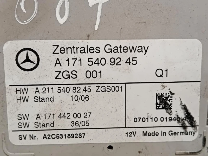 Centralina Gateway A1715409245 Mercedes Classe SLK R171 2004