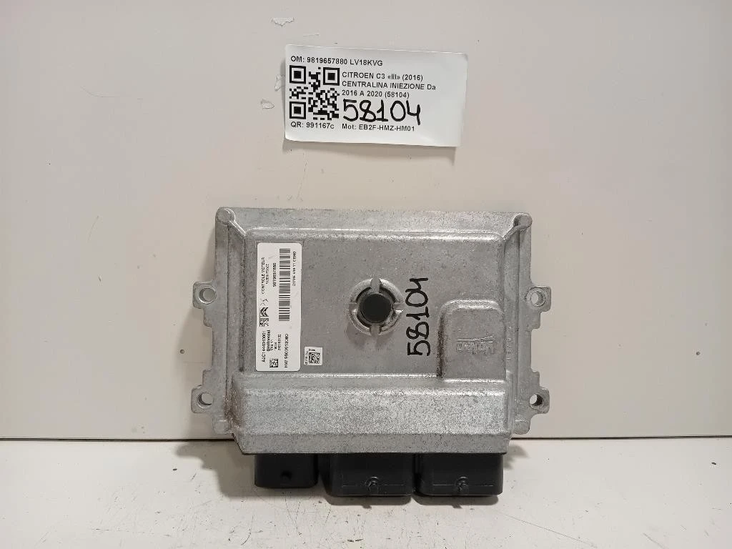 Centralina Iniezione 9819657880 Citroen C3 III 2016