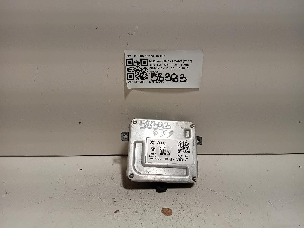 Centralina Proiettore Xenon DX 4G0907697 Audi A4 8K5 Avant 2012