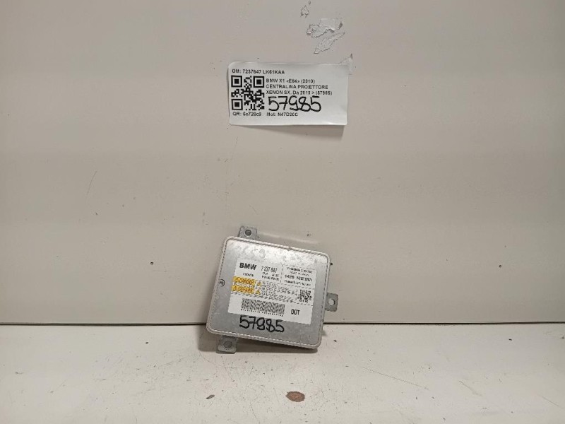 Centralina Proiettore Xenon SX 7237647 Bmw X1 E84 2010