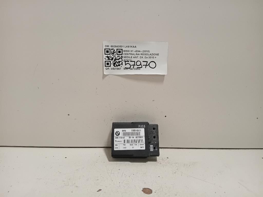 Centralina Regolazione Sedile ANT DX 692643501 Bmw X1 E84 2010