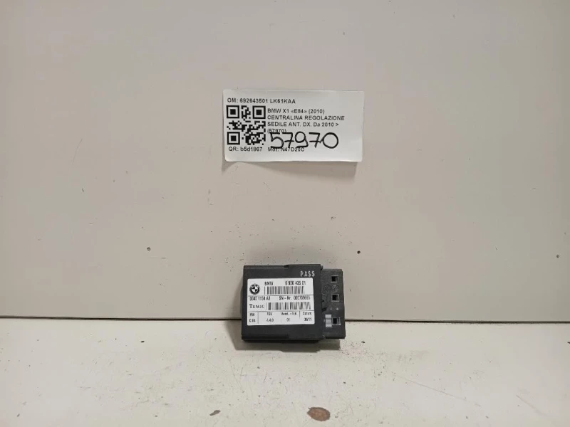 Centralina Regolazione Sedile ANT DX 692643501 Bmw X1 E84 2010