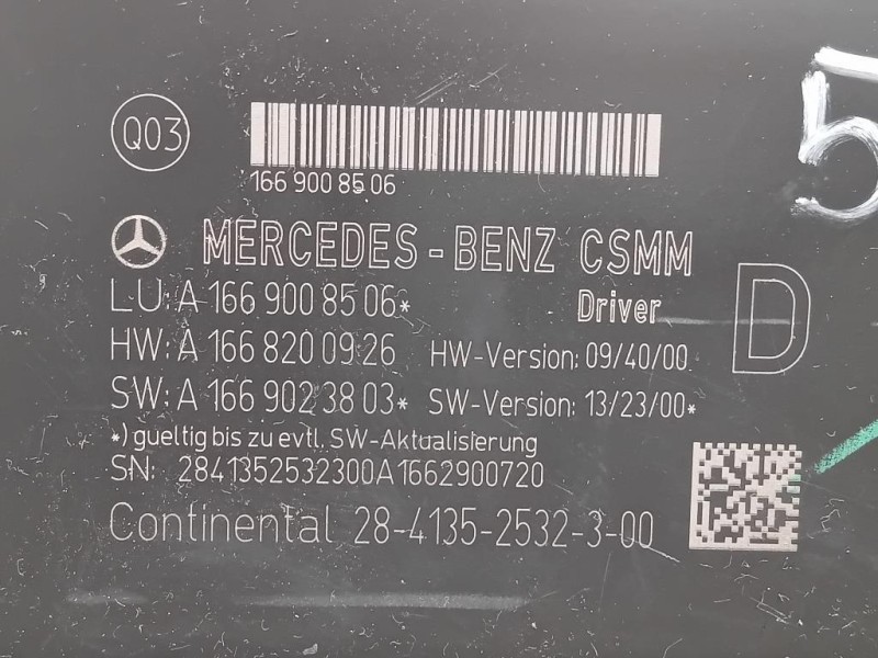 Centralina Regolazione Sedile ANT DX A1669008506 Mercedes Classe A W176 2015