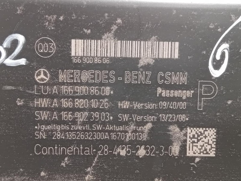Centralina Regolazione Sedile ANT SX A1669008606 Mercedes Classe A W176 2015