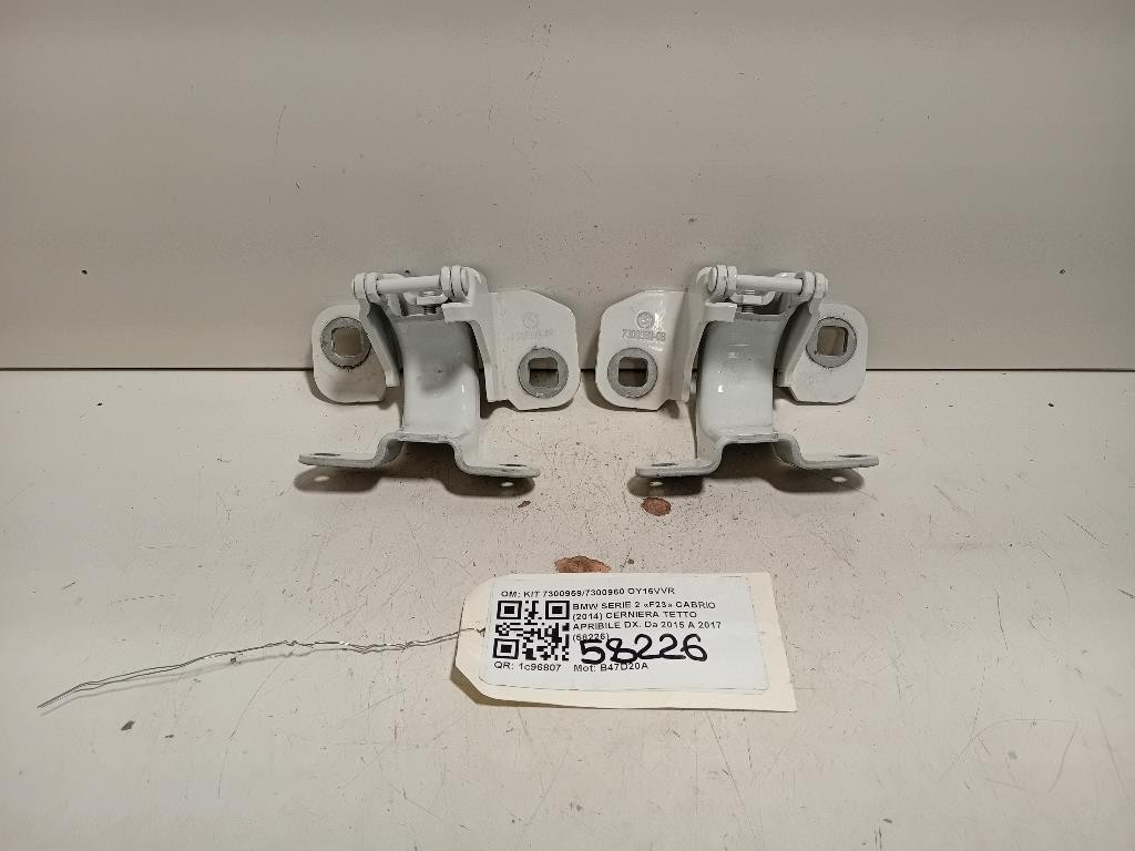 Cerniera Tetto Apribile DX KIT 73009597300960 Bmw Serie 2 F23 Cabrio 2014