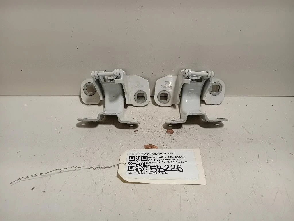 Cerniera Tetto Apribile DX KIT 73009597300960 Bmw Serie 2 F23 Cabrio 2014
