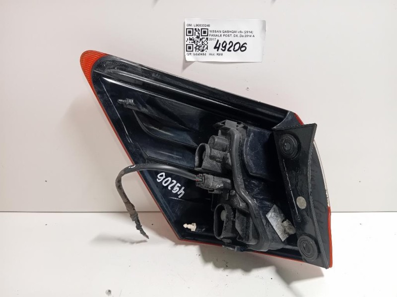 Fanale POST DX L90033248 Nissan Qashqai II 2014