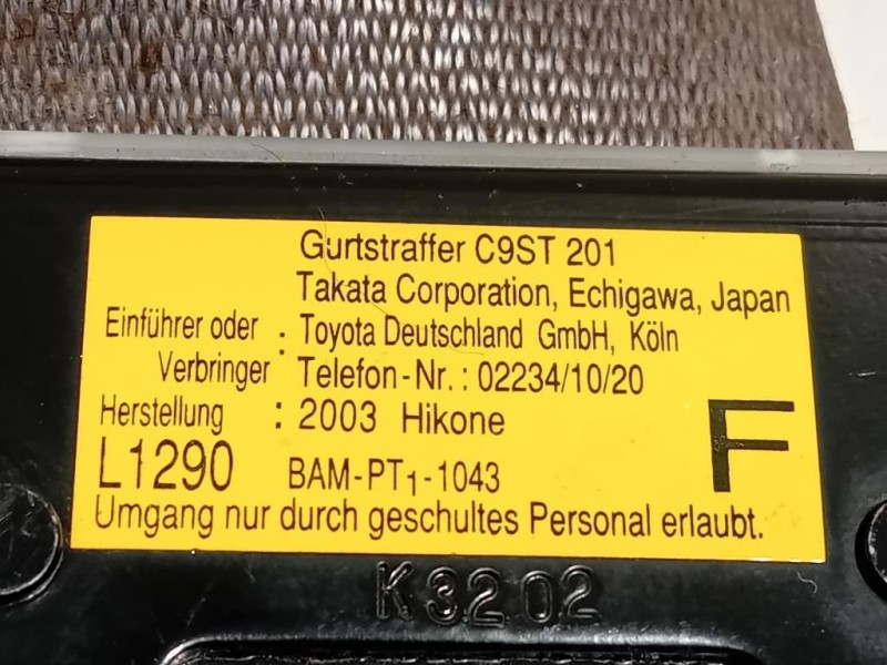 Cintura DI Sicurezza Sedile ANT SX 0432027 Toyota Landcruiser 120 2003