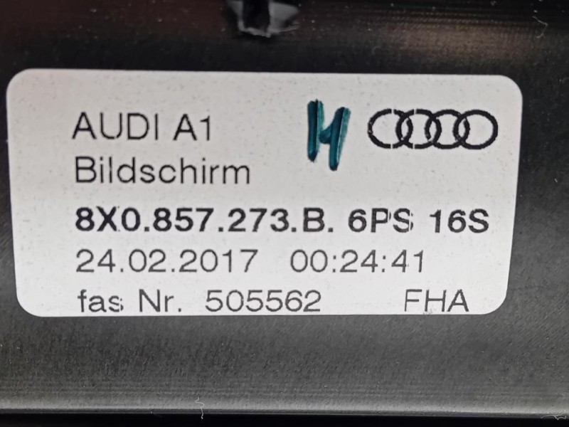 Display Multimediale 8X0857273B Audi A1 8XF Sportback 2015
