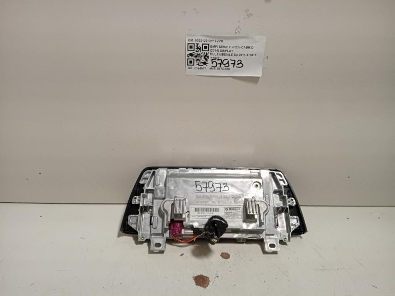 Display Multimediale 9322122 Bmw Serie 2 F23 Cabrio 2014
