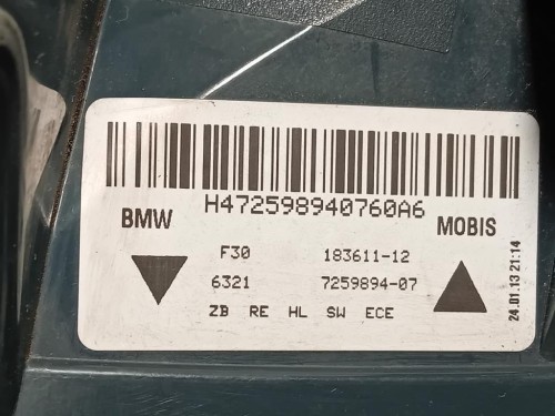 Fanale POST DX 63217259894 Bmw Serie 3 F30 Berlina 2012